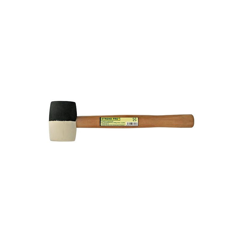 Kladivo Strend Pro HM232 340 g, 290mm, gumené, BlackWhiteHead, drevená rúčka