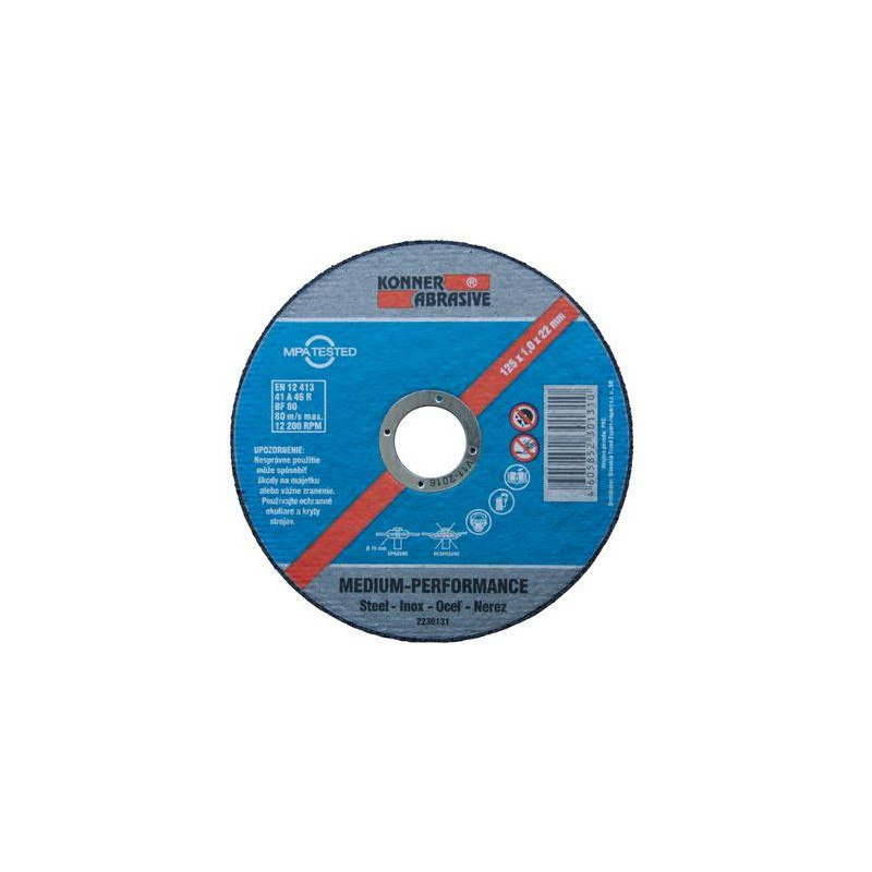 Kotúč KONNER D603 115x1,6x22 mm, rezný na kov