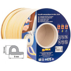 Tesnenie Stomil SD-39AX/4-0, profil P, 9x5.5 mm, L-100 m, na okná a dvere, hnedé