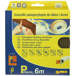 Tesnenie Stomil SD-1AX/6-0, profil D, 9x7.4 mm, L-6 m, na okná a dvere, hnedé