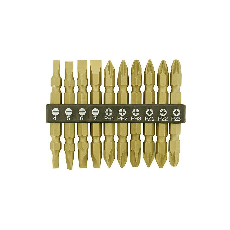 Sada bitov Strend Pro YF40020, 10 dielna, L-65 mm, CrV, GoldenFish