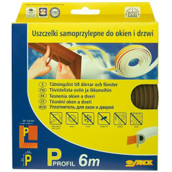Tesnenie Stomil SD-40AX/6-0, profil E, 9x4 mm, L-6 m, na okná a dvere, hnedé