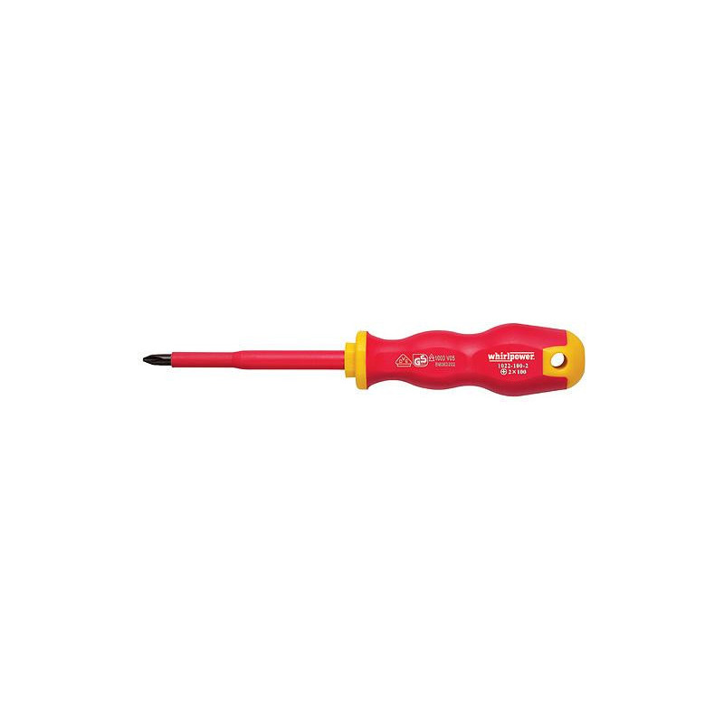 Skrutkovač Whirlpower® 1023, PZ0/60 mm, Pozidriv, DIN8764, VDE 1000, elektrikársky