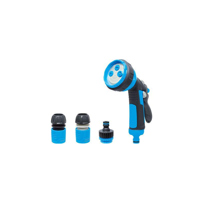 Sada zavlažovacia AQUACRAFT® 770531, Classic, záhradná, na hadicu, pištoľ X4 vzory, STOP spojka 1/2", adaptér