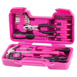 Sada náradia pre ženy LADIES PINK SET01, 39 dielna, ružová, v kufri
