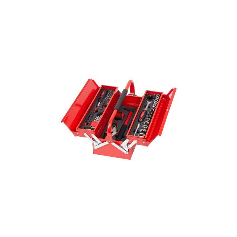 Sada náradia Strend Pro S264, 64 dielna, v kovovom kufri, 1/2"+1/4"