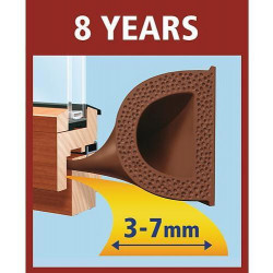 Tesnenie tesamoll® profil D, 9 mm, hnedé, L-100 m, na okná a dvere, hnedé