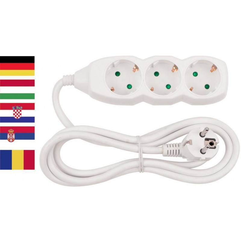 Cable GERMAN socket Strend Pro DG-805B 1,50 m, 5 sockets, HU, RO, SRB, CRO