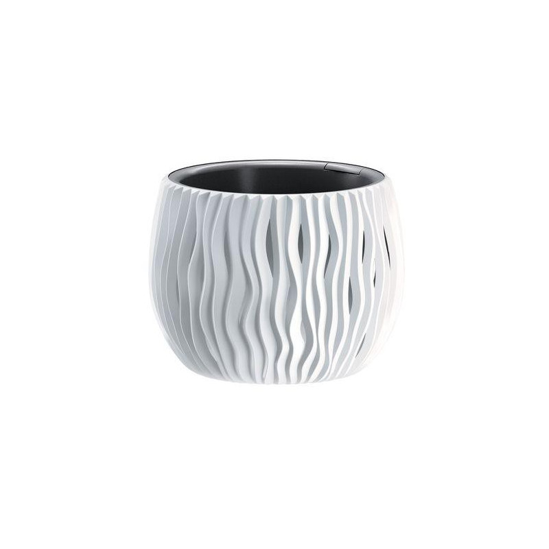 Kvetináč s vložkou SANDY Bowl 240, 238x161 mm, biela