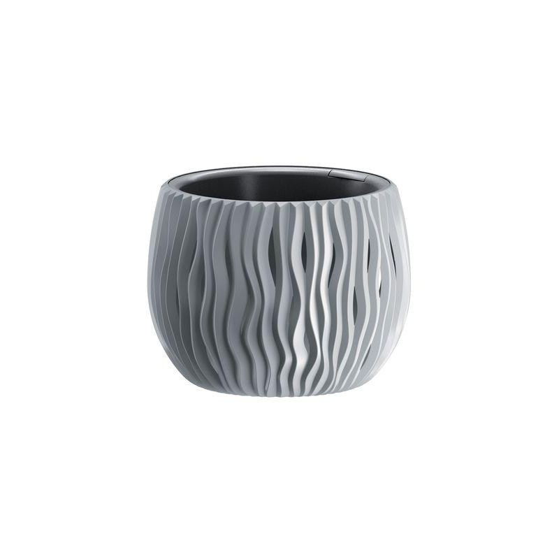 Kvetináč s vložkou SANDY Bowl 240, 238x161 mm, šedá