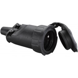 Zásuvka Strend Pro, čierna, na predlžovací kábel, 250 V, IP65, 16A