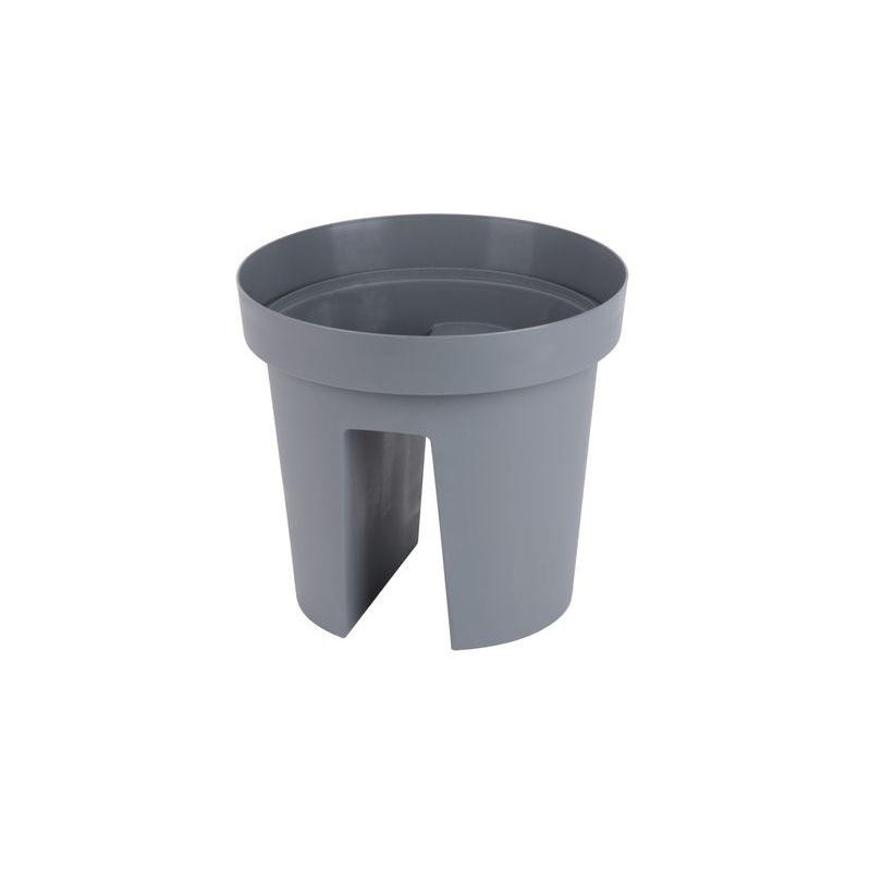Kvetináč Strend Pro Modern Railing, na zábradlie, 25,5x28cm, sivá