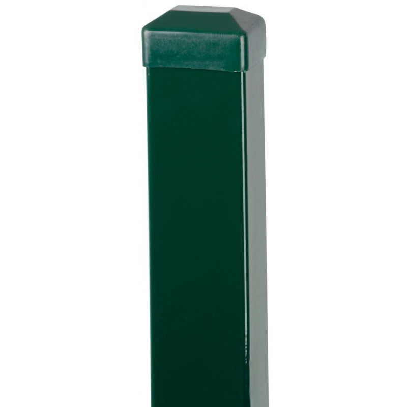 Stĺpik Strend Pro EUROSTANDARD, 2600/60x40/1,50 mm, zelený, hranatý, čiapočka, Zn+PVC, RAL6005