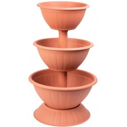 Kvetináč Strend Pro PYRAMID, trojpodlažný, 79 cm, terakota