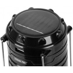 Lampa Strend Pro Camping CL102, LED, 80 lm, 1200 mAh, efekt plameňa, kempingové svietidlo, solárne nabíjanie, USB výstup
