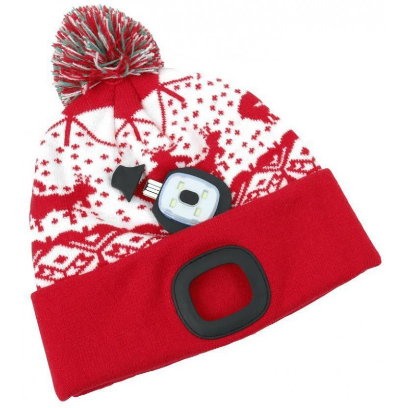 Čiapka Strend Pro X-mas červená L, 4x SMD LED, 60 lm