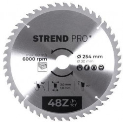 Kotúč Strend Pro TCT 254x3.0x30/20 mm 48T, na drevo, pílový, SK plátky