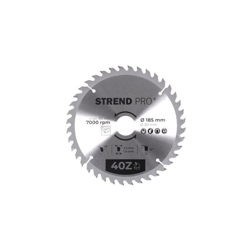 Kotúč Strend Pro TCT 185x2.2x30/20 mm 40Z, na drevo, pílový, SK plátky