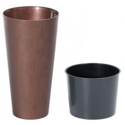Kvetináč s vložkou TUBUS Slim Corten 400x762 mm, medený vzhľad