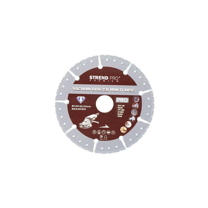 Kotúč Strend Pro Premium, Vacuum brazed, 115 mm, diamantový, rezný, multi