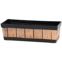 Kvetináč Strend Pro, Woodeff, 15x47x17 cm, zlatý, truhlík, efekt dreva