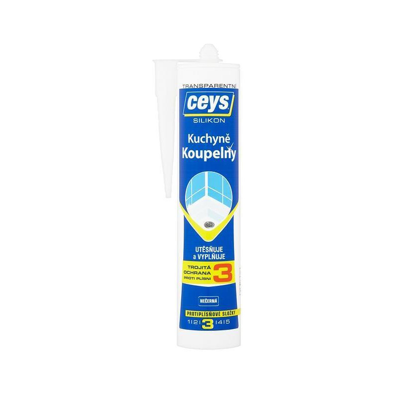 Silikón Ceys Kúpeľne a kuchyne, transparentný, 280 ml