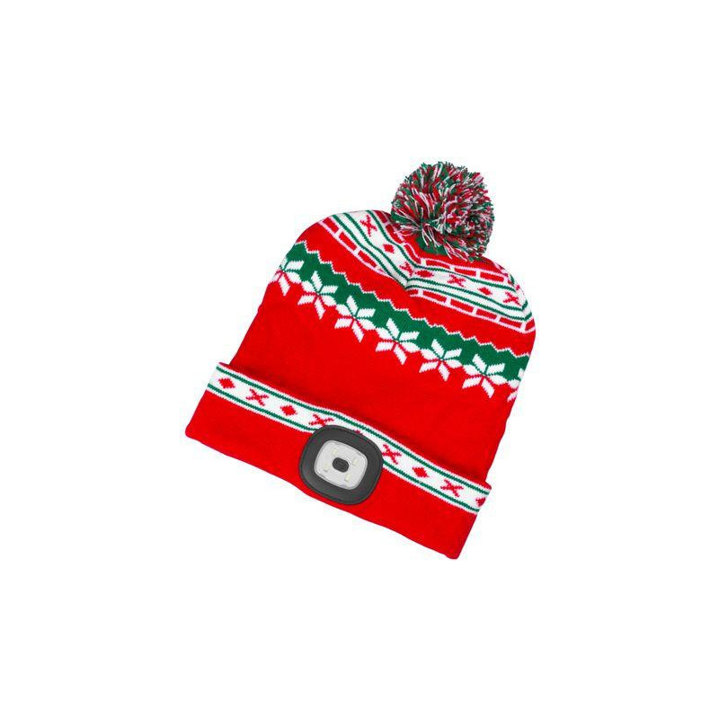 Čiapka Strend Pro X-mas červeno-zelená L, 4x SMD LED, USB nabíjanie