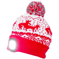 Čiapka Strend Pro X-mas kid červená M, 4x SMD LED, USB nabíjanie
