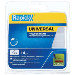 Tyčinka RAPID, 12x94 mm, univerzálna transparentná, 14 ks, tavná, lepiaca, náplň do tavnej pištole