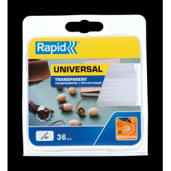 Tyčinka RAPID, 07x90 mm, univerzálna transparent, 36 ks, tavná, lepiaca, náplň do tavnej pištole