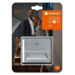 Svietidlo LEDVANCE NIGHTLUX® Stair Silver, so senzorom pohybu, 3xAAA, 84x28x73 mm