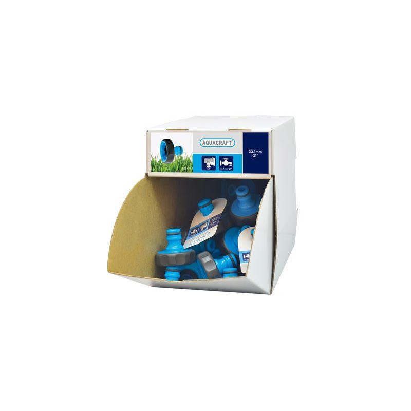 Adaptér AQUACRAFT® 552175 SoftTouch G1", na záhradnú hadicu, Sellbox 70 ks