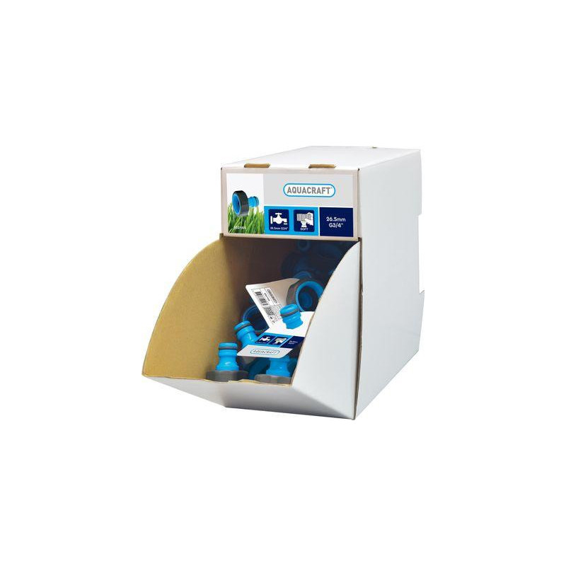Adaptér AQUACRAFT® 552165, SoftTouch  G3/4", na záhradnú hadicu, Sellbox 70 ks