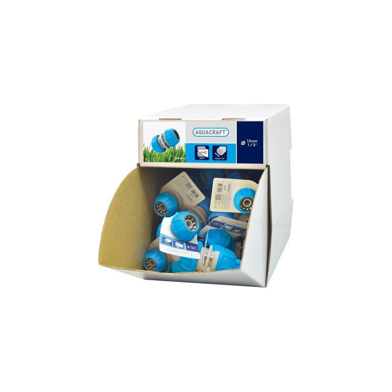 Spojka AQUACRAFT® 552085, SoftTouch 1/2", na spájanie a opravu záhradných hadíc, Sellbox 50 ks