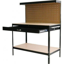 Stôl Racks DWB60, pracovný, do dielne, 1x zásuvka, 120x60x150 cm, max. 230 kg