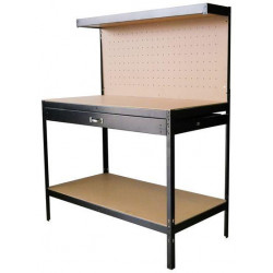 Stôl Racks DWB60, pracovný, do dielne, 1x zásuvka, 120x60x150 cm, max. 230 kg