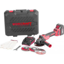 Brúska Worcraft CAG-S20LiBH ShareSYS, 115 mm, uhlová, SET v kufri, s batériou a nabíjačkou,  20V, 1x Li-ion, bezuhlíková
