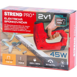 Sponkovačka Strend Pro J-123, elektrická, spony 8-14 mm, klince 15 mm