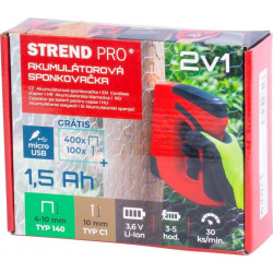 Sponkovačka Strend Pro J-126, 3,6 V, Li-ion, spony 6-10 mm, klince 10 mm