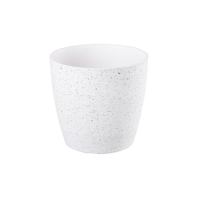 Kvetináč Strend Pro Stone, 28x26 cm, biely, efekt kameňa