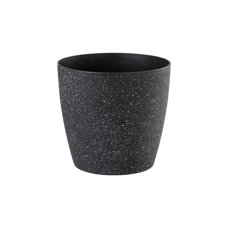 Kvetináč Strend Pro Stone, 28x26 cm, čierny, efekt kameňa