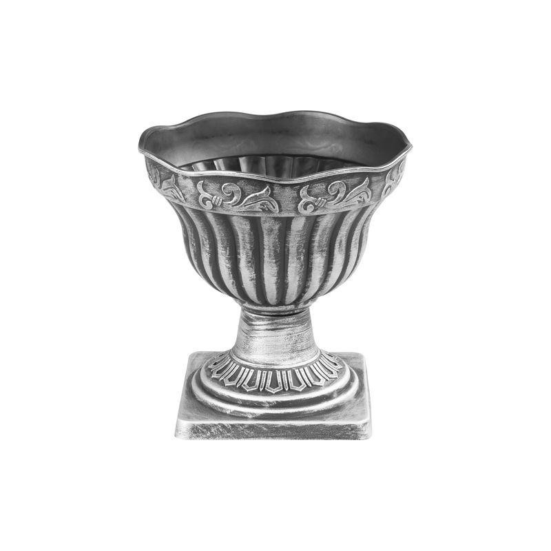 Kvetináč Strend Pro Antik, s podstavcom, 30x30 cm, strieborný, metalický efekt