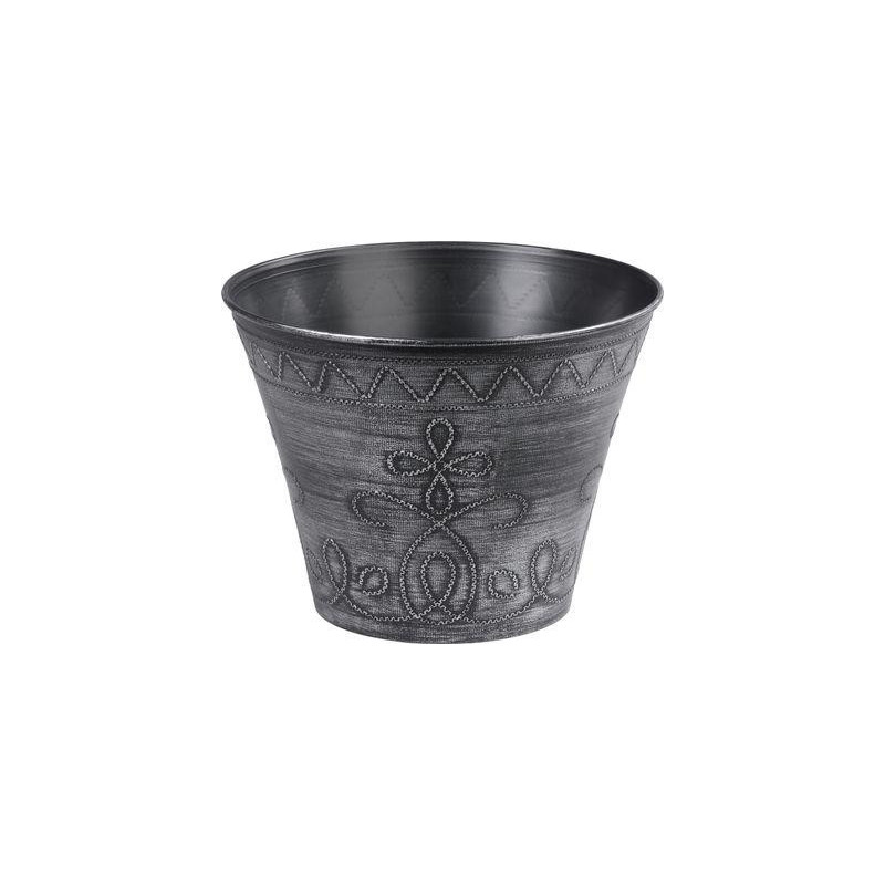 Kvetináč Strend Pro Flower, 24,5x19,3 cm, strieborný, metalický efekt