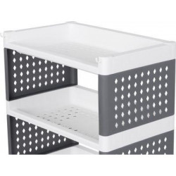 Regál MagicHome Rolly, plastový, 4 police, 49x29x75,5 cm, na kolieskach