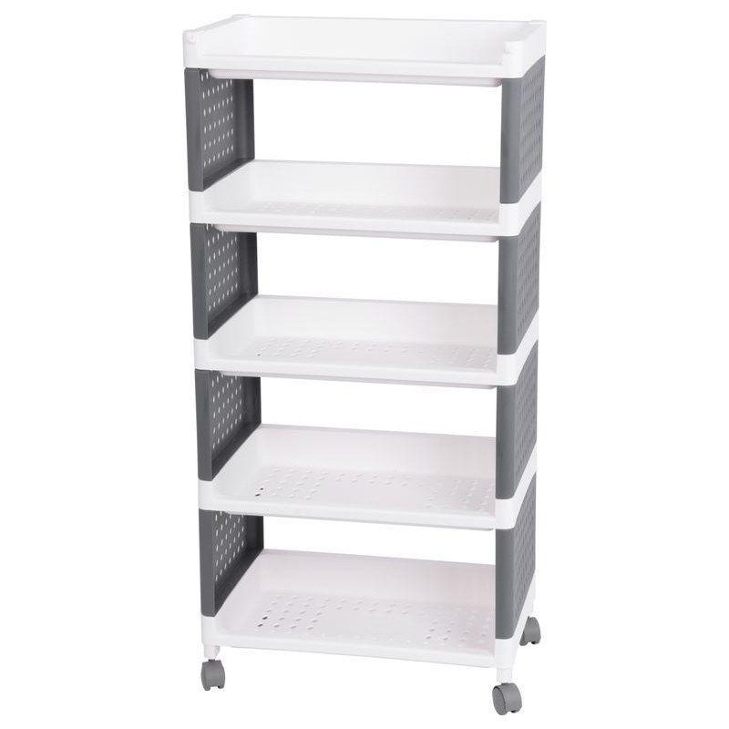 Regál MagicHome Rolly, plastový, 5 políc, 49x29x97 cm, na kolieskach