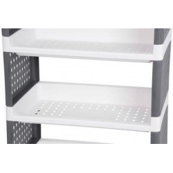 Regál MagicHome Rolly, plastový, 5 políc, 49x29x97 cm, na kolieskach